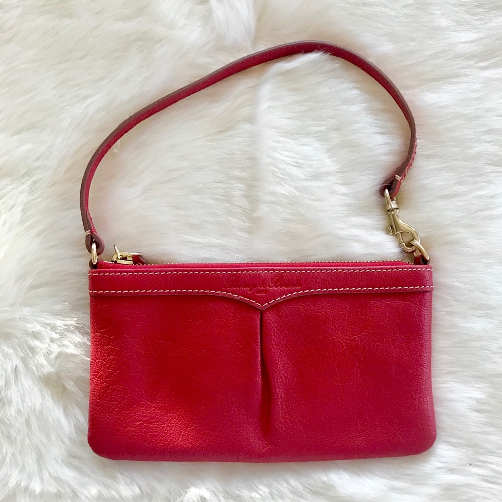 Dooney & Bourke red leather wristlet